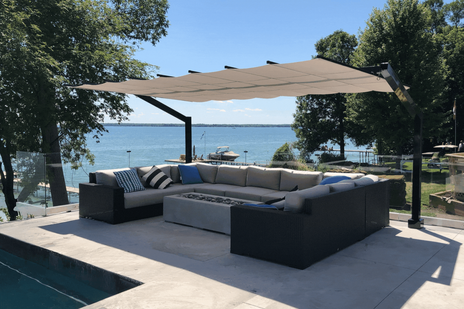 Freestanding Retractable Canopy, Lake Simcoe